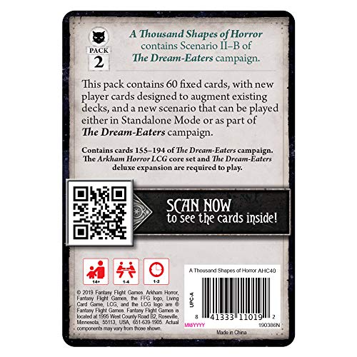 Arkham Horror The Card Game A Thousand Shapes of Horror Mythos Pack - Unlock The Mysteries! Cooperative Living Card Game, Ages 14+, 1-4 Players, 1-2 Hour Playtime, Made by Fantasy Flight Games - style: A Thousand Shapes of Horror