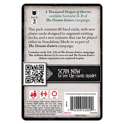Arkham Horror The Card Game A Thousand Shapes of Horror Mythos Pack - Unlock The Mysteries! Cooperative Living Card Game, Ages 14+, 1-4 Players, 1-2 Hour Playtime, Made by Fantasy Flight Games - style: A Thousand Shapes of Horror