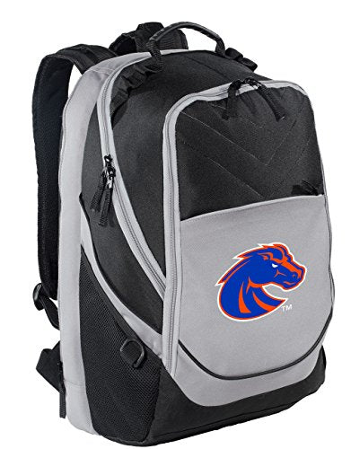 Broad Bay Boise State Backpack | Official BSU Broncos Logo, Padded Laptop Computer Section, Premium 600 Denier Nylon Fabric, - color: Black & Gray