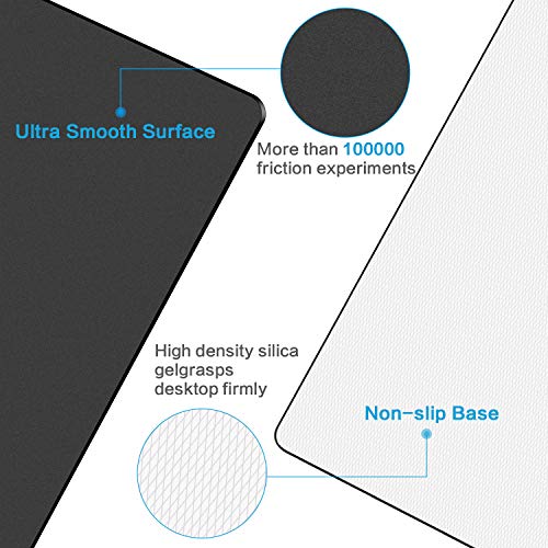 Hard Mouse Pad,Unique 3 Layers Mouse Pad with Plastic Surface,Compatible with High DPI Mice Quick Gestures Enhance Precision for Gaming and Office-Large (11.6"x9.5") Black (Black - 1 pc)