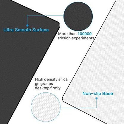 Hard Mouse Pad,Unique 3 Layers Mouse Pad with Plastic Surface,Compatible with High DPI Mice Quick Gestures Enhance Precision for Gaming and Office-Large (11.6"x9.5") Black (Black - 1 pc)
