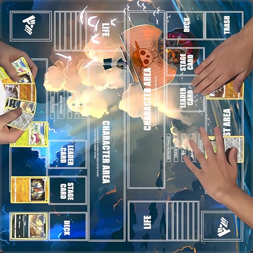 Playmat for One Piece Card Game for Two Players, 24x24 inches, with 4-Pocket Card Binder Set and 400+ Card Capacity