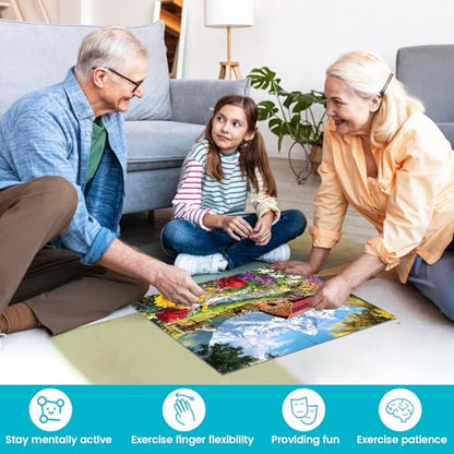 6 Packs 16 Large Piece Puzzle for Seniors, Alzheimer Dementia Puzzles for Elderly Adults, Dementia Alzheimer's Products Activities Memory Cognitive Games Jigsaw Puzzles with 6 Storage Bags - style: 16 Large Pieces
