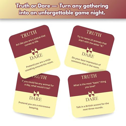 Superious Truth or Dare Challenge Card Family Game – Super Fun Party Card Games for Party Night, Travel Games, Playing Cards for Kids Games - Trivia Games for Kids and Adults - 50 Card