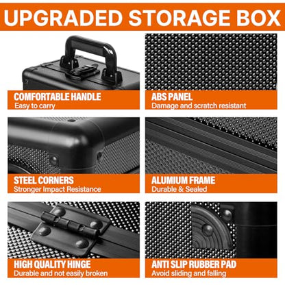 Graded Card Storage Box, Top Loaders Storage Case, Sports Trading Card Box, Cards Slab Case PSA MTG CSG BGS SGC One Touch Magnetic Card Holder, Waterproof Carrying Collector Boxes (Medium) - size: Medium