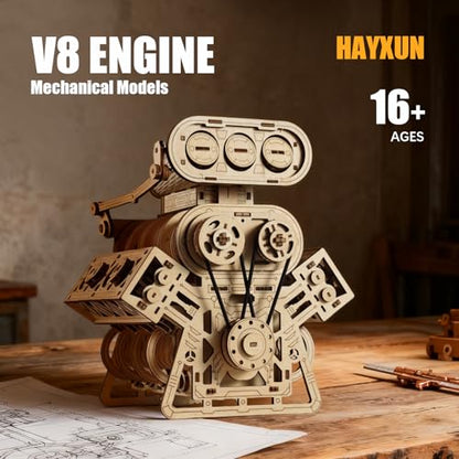 V8 Engine 3D Puzzle Model Engine Kit for Adult, 3D Puzzles for Adults | V8 Model Engine Kit with Working Motor, Building Kits Hobbies for Men, Gift for Men & Teen