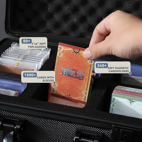 Graded Card Storage Box with With Carry Handle Sports Cards Storage Secure Storage Box Card Case with Dividers Trading Card Organizer for PSA BGS CSG (M) - size: M