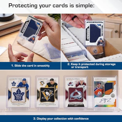 BCW Thick Card Topload Holder | Holds Relic, Patch, and Jersey Cards | Protective Card Sleeves for Collectibles and Trading Cards | Protective Rigid Plastic Display Card Holder (168 pt. / 4.25 MM) - color: 168 Pt. / 4.25 Mm