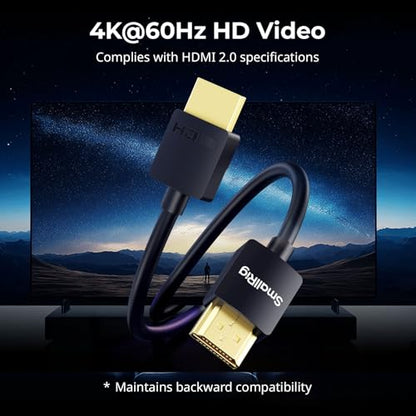SMALLRIG Coiled HDMI Cable 2.0 (A to A), 4K@60Hz 18Gbps, High Speed Supports 3D, Flexible Durable TPU Camera Cable for BMPCC 4K/6K, for Panasonic S1H/GH5, etc., for Monitor, Gimbal - 4963 - size: Coiled(A to A)