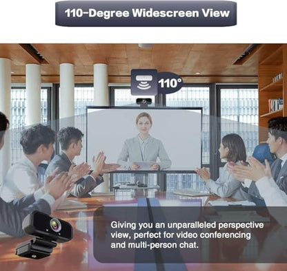 Webcam 1080p HD Computer Camera Microphone Laptop USB PC Webcam | with Tripod Stand, 110 Degree Live Streaming Widescreen Recording Pro Video Web Camera for Calling, Conferencing , Switch 2