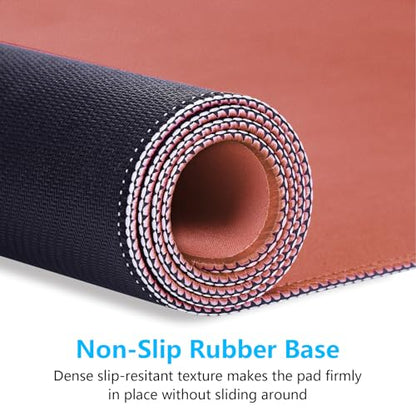 Dapesuom Large Mouse Pad, Extended Gaming Mouse Mat with Stitched Edges, Full Size Desk Mats with Non-Slip Base, Computer Big Desktop Keyboard Pad for Laptop, Office, 23.6 x 11.8 in, Indian Red - color: Indian Red, size: 23.6L x 11.8W inches