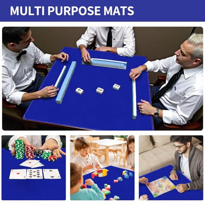 Square Large Tabletop Game Playmat,Used for Playing Poker,Mahjong,Playing Cards,and Role-Playing Games, with Thick Seam Edge,Waterproof,and Anti Slip(80 * 80cm*2mm) Blue - color: 80*80*0.2cmBlue, size: 80*80*0.2cm