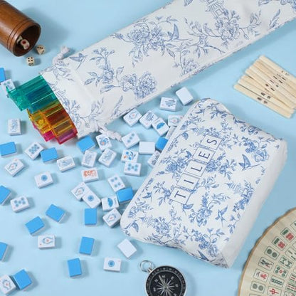 Ceenna American Mahjong Set 160 Pcs, Mah Jong Tiles with Accessories | Hand Carved Pattern, 1.2 Inch Tiles, Carrying Bag Dice Chips, Portable for Travel, Beginner Friendly Game - style: Stylish