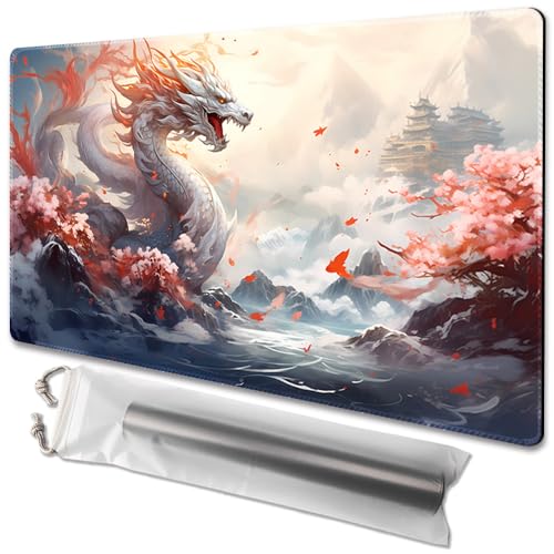 MTG Playmat Size 24x14in Free Storage Bags Non-Slip Backing, Ideal for Card Game Enthusiasts TCG Playmat (Guardian) - color: Guardian