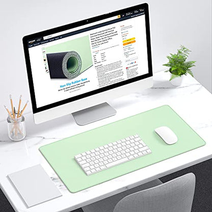 Dapesuom Large Mouse Pad, Extended Gaming Mouse Mat with Stitched Edges, Full Size Desk Mats with Non-Slip Base, Computer Big Desktop Keyboard Pad for Gamer, Laptop, Office, 23.6 x 11.8 In, Lake Green - color: Lake Green, size: 23.6L x 11.8W inches