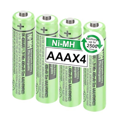OSIM 4Pack BK-40AAABU Ni-MH AAA Rechargeable Batteries 400mah AAA Ni-MH Rechargeable Batteries 1.2V for Panasonic Cordless Phones, Remote Controls, Electronics - size: 400-4PCS