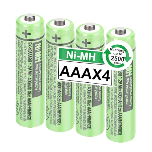OSIM 4Pack BK-40AAABU Ni-MH AAA Rechargeable Batteries 400mah AAA Ni-MH Rechargeable Batteries 1.2V for Panasonic Cordless Phones, Remote Controls, Electronics - size: 400-4PCS
