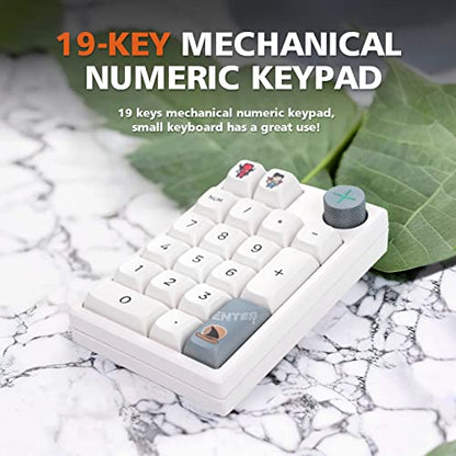 Darmoshark K3 Pro Three Mode 2.4G/BT5.0/USB-C Wireless Bluetooth Mechanical Number Keyboard - 19 Key Mini Portable RGB Backlight Game Keyboard - size: K3PRO