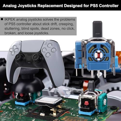 IKPEK 2 Pack Analog 3D Joysticks Replacement for PS5 Controller, Joysticks Part with Repair Screwdriver Kit for Playstation 5 DualSense Controller - color: Green - 2pcs