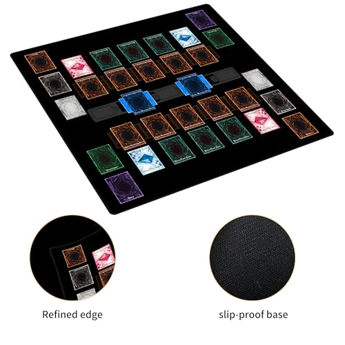 Stitched for Yugioh Playmat, 2-Player, Master Rule Duel Field Zones, Large Card Game Mat, Original Art Designs & Accessories (Basic3) - color: Basic3