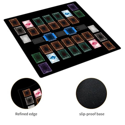 Stitched for Yugioh Playmat, 2-Player, Master Rule Duel Field Zones, Large Card Game Mat, Original Art Designs & Accessories (Basic3) - color: Basic3