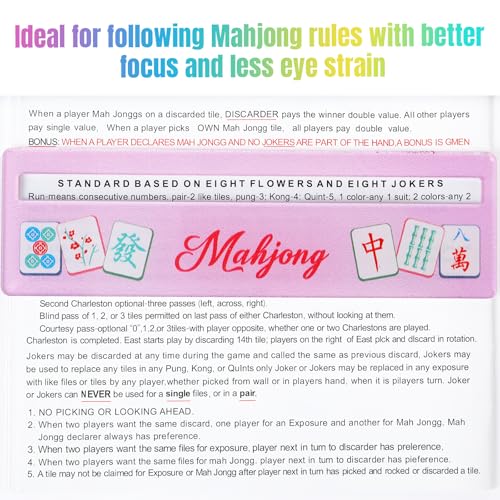 Mahjong Line Finder, 4 Pack Bright Mahjong Rules Helper Reader Beginner-Friendly Accessories - Mixed - color: Mixed