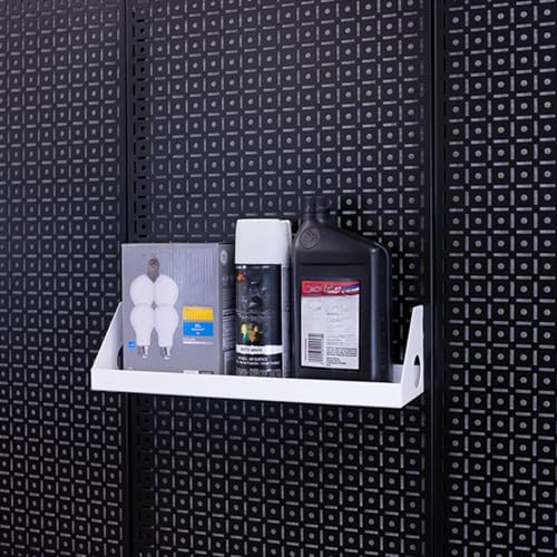 4"x16" Impact Shelf for Wall Storage On The Metal Pegboard System - color: White