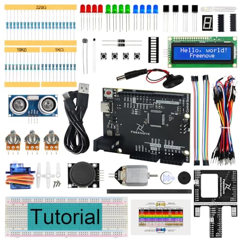 Freenove Super Starter Kit with Board V5 Rev4 Mini (Compatible with Arduino IDE), Arm Cortex-M4 Microcontroller, 305-Page Detailed Tutorial, 172 Items, 60 Projects - color: with V5 (Rev4) Mini