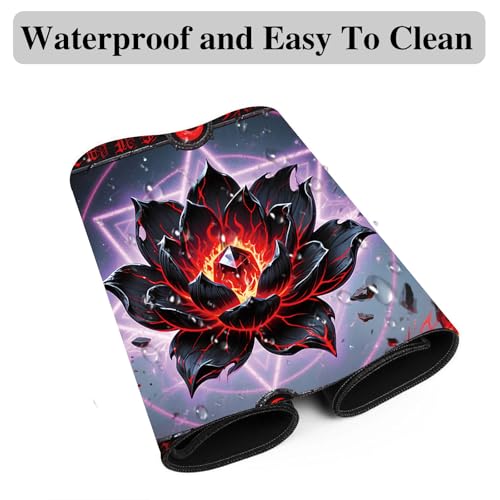 for MTG Playmat, for TCG Play Mat, 24 x 14 inches, Magic Game Card Mat Commander Playmat,Trading Card Inked Game Mat,Battle Game Rubber Non-Slip Mat - Lotus - color: Lotus