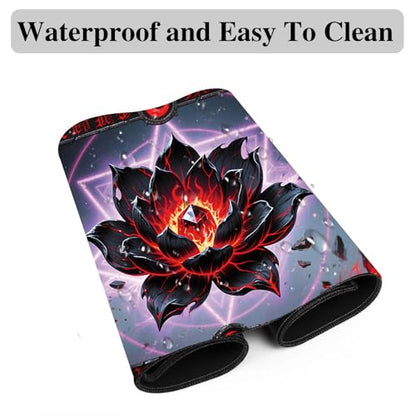 for MTG Playmat, for TCG Play Mat, 24 x 14 inches, Magic Game Card Mat Commander Playmat,Trading Card Inked Game Mat,Battle Game Rubber Non-Slip Mat - Lotus - color: Lotus