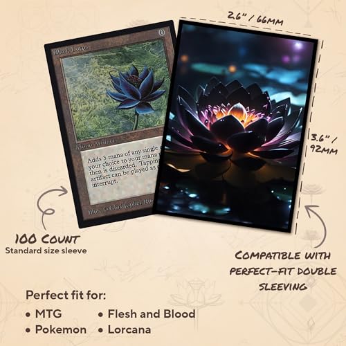 Lotus - MTG Card Sleeves, 104ct, Standard Size, Smooth | Perfect for Double Sleeving, Smudge Resistant Matte Back, Standard 66x92mm - Compatible with Magic The Gathering & TCG Cards - color: Eu Lotus, size: Smooth