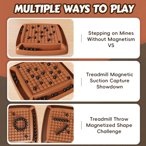 Magnet Game, Magnetic Game Board Games for Kids 8-12 and Adults, Magnet Chess Set Family Games Ideal for Family and Friend Games Night, 2-4 Players - style: Brown 40 Bead