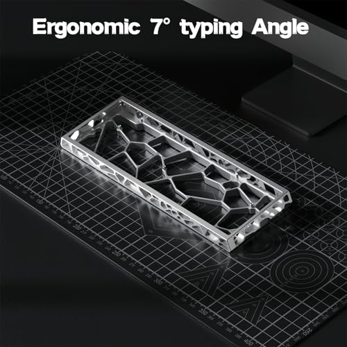 H60 Hollow Aluminum Keyboard Case,60% Compact Customized Mechanical Gaming Keyboard Housing Compatible with Wooting60/Win60/GH60/MADLIONS MAD 60 HE 61Keys Barebones Keyboards DIY (Silver) - color: Silver