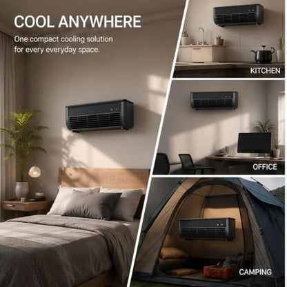 Wireless Charging Air Conditioner Fan, 2026 Upgrade Portable Wall Air Conditioner Cooling Mist Fan, Easy Install & No Drilling Wall Mounted Fans,10s Instant Cooling, for Kitchen & Bedroom (White) - color: White