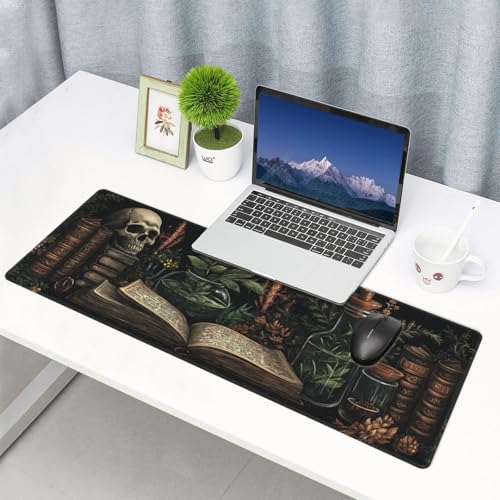 Dark Academia Mouse Pad XL Large Mousepad Non Slip Rubber Base Desk Mat for Laptop Computer Gaming 31.5" X 12" - color: Dark Academy