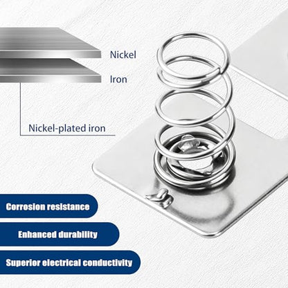 15Pairs Battery Springs, AA Battery Contacts Plate, 12x11 & 12x28mm | Nickel-plated Negative to Positive Conversion, For Battery Charger Remote Control