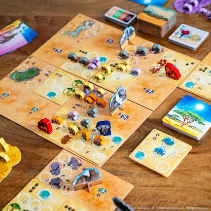 Tembo: Survival On The Savanna Board Game, Guide Your Elephant Herd Across Dangerous Terrain, A Cooperative Strategic Game for Families and Adults, Solo Campaign Included, 1-4 Players, Ages 10+