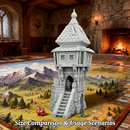 AUSPDICE RPG Scenery, 25mm Scale Unpainted TTRPG Medieval Village Building | 1:64 DND Terrain Building for Dungeons and Dragons, Tabletop Map Props, Fantasy Wargames and Miniature Games-AF1124B - color: Af1124b Medieval Village B