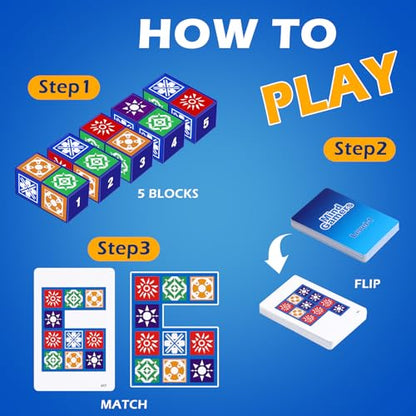 Puzzle Matching Games, Block Puzzle Games, Visual Recognition Matching Board Game, Family Night Board Game to Develop Kids Problem Solving Skills (Style A)