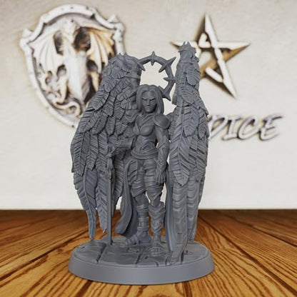 AUSPDICE Dungeons and Dragons Celestial Guardian Miniature,Unpainted DND Minis, Tabletop RPG Game Fantasy Figure, Perfect RPG Gift for Role Playing Gamers & Divine Lore Enthusiasts- AS387