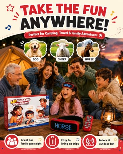 LED Headband Guessing Game for Kids Ages 6-12, 885 Vocabulary Words, 3 Difficulty Levels, Family Board Game, Classroom Learning Activity, Screen-Free Party Game, Educational Gift for Boys & Girls.