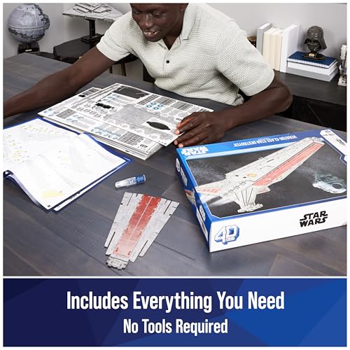 4D Build Star Wars Deluxe Venator-Class Star Destroyer 3D Model Kit, Star Wars Collectibles & Desk Decor, Adult Puzzle, Building Toys, 288 Pieces, 3D Puzzles for Ages 12 & Up - style: Deluxe Venator-Class Star Destroyer 288 pcs
