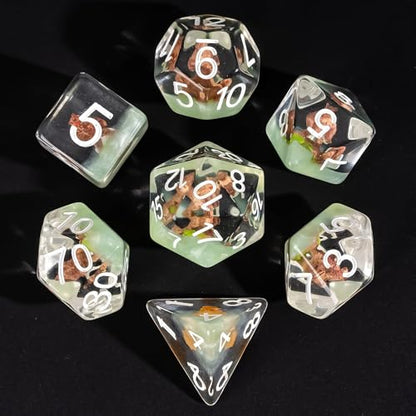 UDIXI 7PCS Polyhedral Dice Set D&D Owlbear DND Dice Set for Tabletop Games | Velvet Storage Bag, DM Gift, for Dungeons and Dragons Role Playing Games Board Games - color: Owlbear