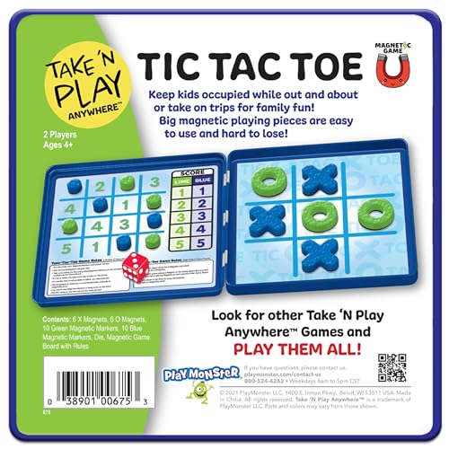 Take N Play, Anywhere Tic-Tac-Toe Board Games for Kids- Board Games for Family Night, Family Games, Game Night, Family Board Games, Kids Toys, Travel Games, Preschool Toys, Multi-Player Game, Ages 4+ - style: Tic-Tac-Toe