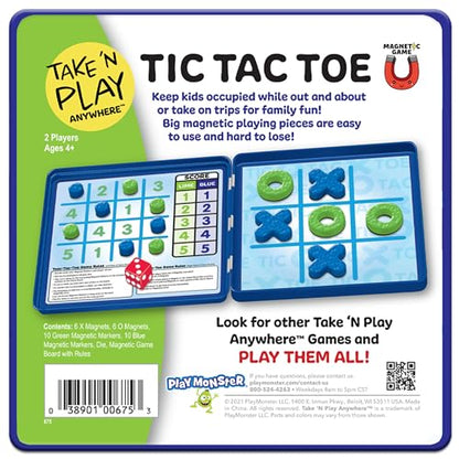 Take N Play, Anywhere Tic-Tac-Toe Board Games for Kids- Board Games for Family Night, Family Games, Game Night, Family Board Games, Kids Toys, Travel Games, Preschool Toys, Multi-Player Game, Ages 4+ - style: Tic-Tac-Toe