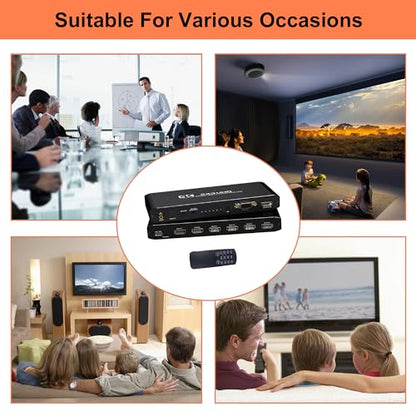 4K Seamless Splicing TV Wall Processor - HDMI Video Wall Controller, 1080P HDMI Image Processor with RS232, Support 180Rotate, 1x2 to 3x2 Modes - color: 2x3 HDMI Video Wall