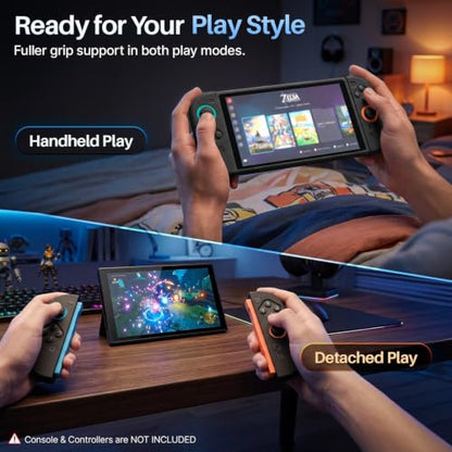 TNP JoyCon Cover for Nintendo Switch 2, Silicone Controller Case, Black | 2-Piece Anti-Slip Skin Set for Left and Right Joy-Con 2 Controllers with Matching Thumb Grip Caps; Controllers Not Included - color: Black