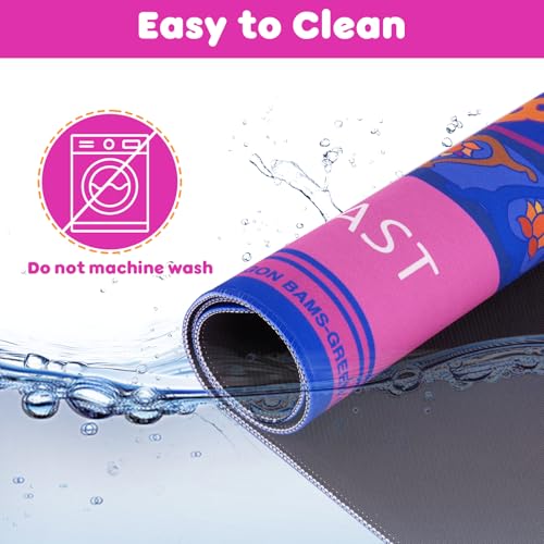Elstey Mahjong Mat, Non-Slip Neoprene Mahjong Table Cover with Game Rules & Carrying Bag, Noise Reduction Square Board Game Mat for Poker, Dominoes, Tile Games, 32.2x32.2 Inch, (Mandala Style) - color: Pink