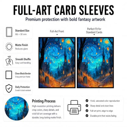 MTG Card Sleeves Matte -100 PCS Trading Card Game, Size 2.6 x 3.6 inches, Suitable for All TCG Card Games Protective (Starlit Path) - color: Starlit Path