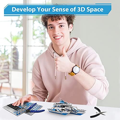 Microworld 3D Metal Puzzle, Military Leader Battleship No.1 Metal Model Kit, Great Challenge 3D Puzzles for Adults, DIY Brain Teaser Assembly Puzzle for Gift - 198 Pieces - color: Battleship No.1